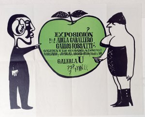 Obra: Afiche - Sobre exposicin de Adela Caballero y Carlos Fossati en Galeria U - 16/28/1968   - Adela Caballero