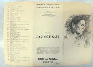 Obra: Invitacin del Museo Nacional de Bellas Artes a la  muestra C.F. Sez en la Biblioteca Nacional 1959. - Carlos Federico Sez